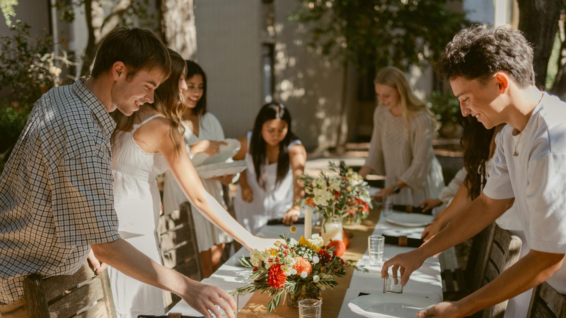westmont students set table