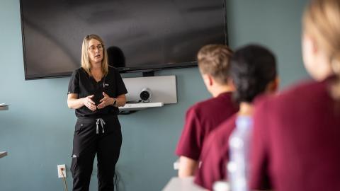 westmont nursing professor educating class